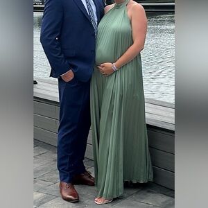 Abercrombie and Fitch Giselle pleated Trapeze Maxi Dress